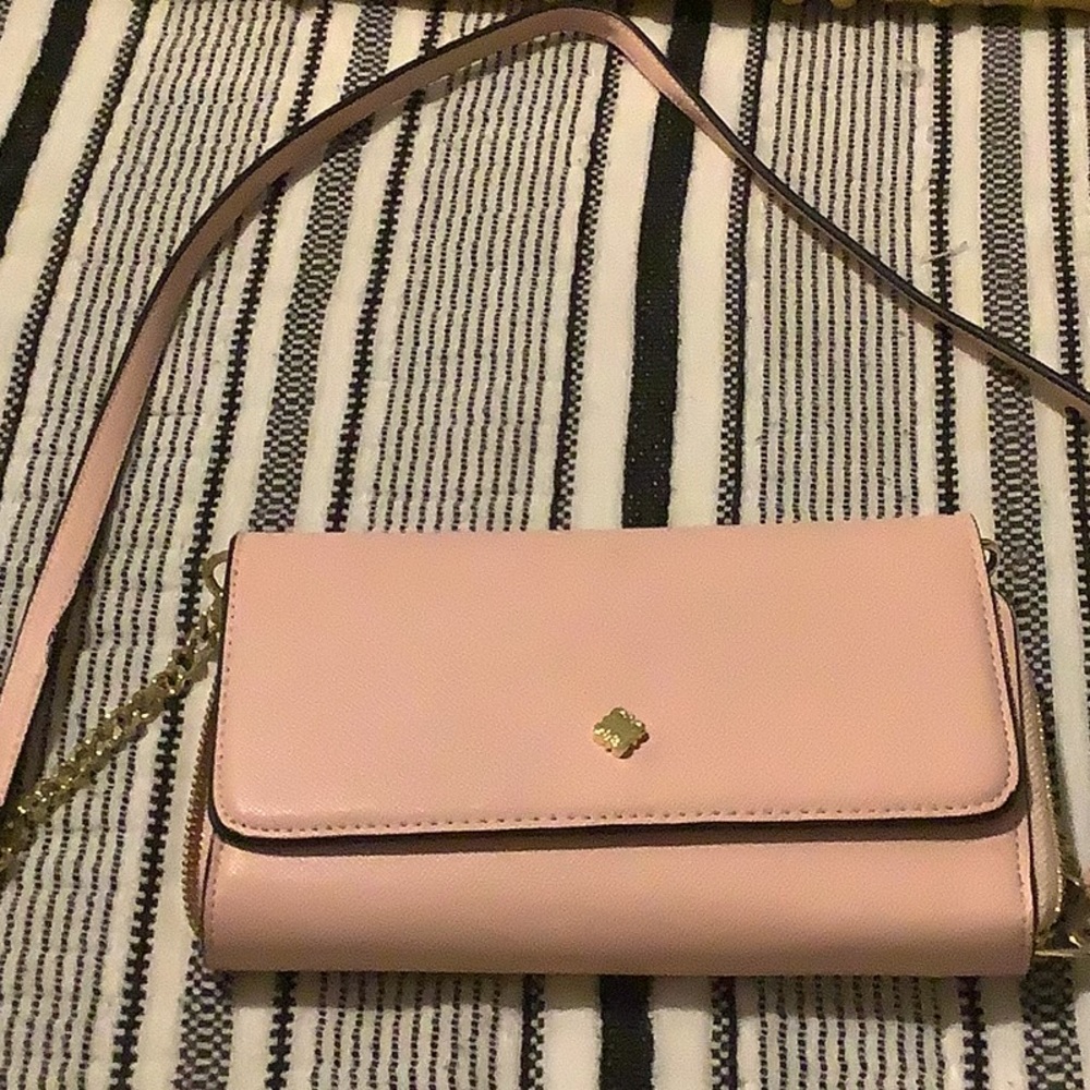 Crown & Ivy Blush pink clutch